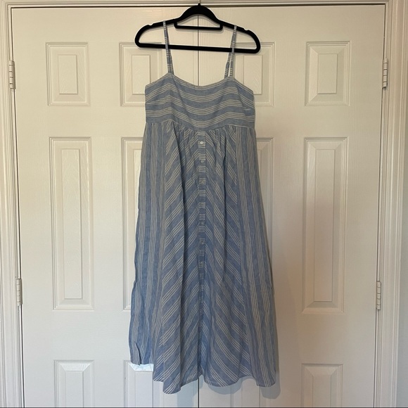 NWT Loft Women’s LOFT beach striped button down midi dress size small - Picture 4 of 10